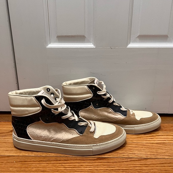 Balenciaga Leather Colorblock Pattern Sneakers - Picture 3 of 8